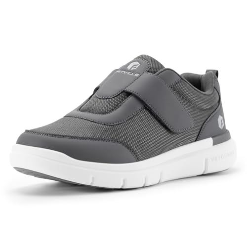 FitVille Schuhe Herren Weit Senioren Schuhe mit Klettverschluss Herren Verbandschuhe Grau größe 43 Weit von FitVille