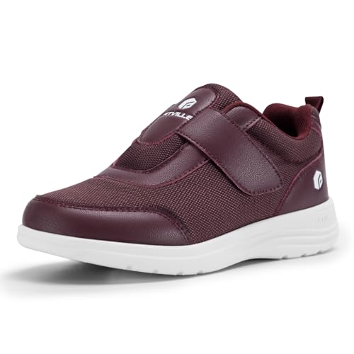 FitVille EasyTop StrapEase V4 Schuhe Damen mit Klettverschluss Weit Senioren Freizeitschuhe 38 EU Weit Burgunderrot FitVille EasyTop StrapEase V4 Schuhe Damen mit Klettverschluss Weit Senioren Freizeitschuhe 38 EU Weit Burgunderrot von FitVille