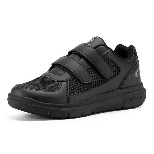 FitVille Extra Breite Diabetiker Schuhe Herren Orthopädische Hausschuhe mit verstellbaren Klettverschlußen für Geschwollene Füße Schwarz 44.5 EU X-Weit von FitVille