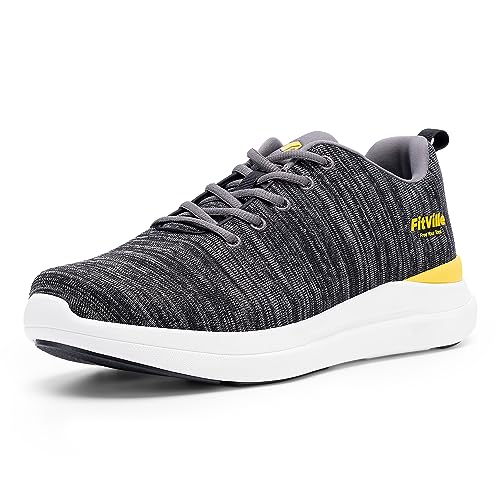 FitVille Extra Weit Dämpfung Laufschuhe Herren atmungsaktive Straßenlaufschuhe leichte Joggingschuhe rutschfest Sportschuhe Bequeme Walking Schuhe Schwarz 40 EU Weit von FitVille