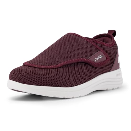 FitVille Extra Weit Hausschuhe Senioren Bequem Verbandsschuhe Klettschuhe Burgunderrot größe 40 EU X-Weit FitVille Extra Weit Hausschuhe Senioren Bequem Verbandsschuhe Klettschuhe Burgunderrot größe 40 EU X-Weit von FitVille