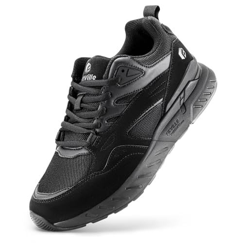 FitVille Extra Weit Laufschuhe Damen Sportschuhe Walking Schuhe Breite Turnschuhe Leichte Joggingschuhe Fitnessschuhe Bequeme Sneakers für Breite Füße,Schwarz,38.5 EU,X-Weit von FitVille