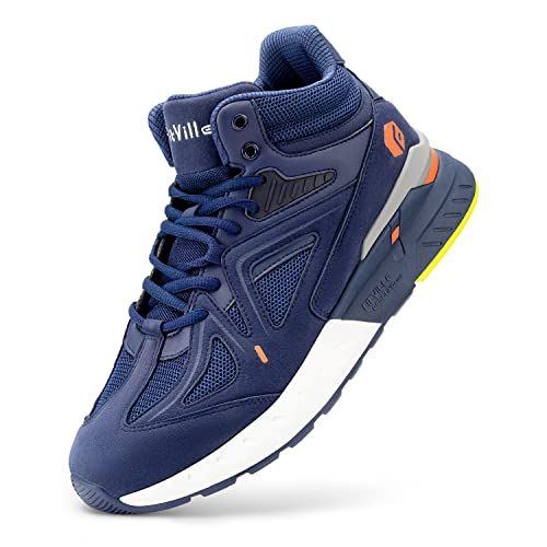 FitVille Extra Weit Laufschuhe Herren Breite Turnschuhe Sportschuhe Hoch Sneaker Bequeme Walkingschuhe Stiefel MAJOLIKA BLAU 50 EU Weit von FitVille