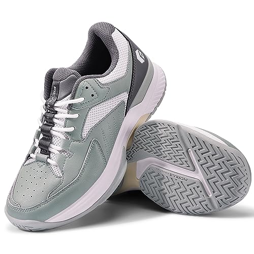FitVille Extra Weit Tennisschuhe Damen Breit Hallenturnschuh Atmungsaktiv Training Schuhe für Tennis Badminton Walking Fitnessstudio Avocado Grün-Grau 39 EU Weit von FitVille