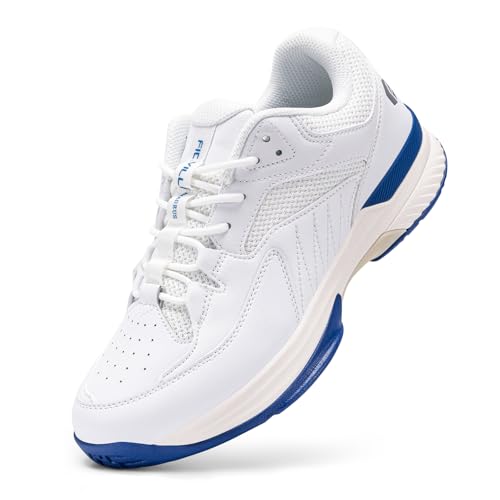 FitVille Extra Weit Tennisschuhe Herren Breit Hallenturnschuh Atmungsaktiv Training Schuhe für Tennis Badminton Walking Fitnessstudio Weiß 43 EU Weit von FitVille