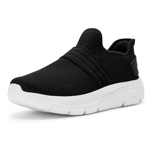 FitVille Extra Weite Herrenschuhe Sneaker einfach reinschlüpfen Sportschuhe für geschwollen Füsse Schwarz 41 EU X-Weit von FitVille