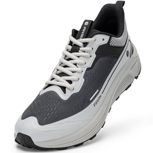 FitVille Extra Weite Laufschuhe Herren Sportschuhe Atmungsaktiv Turnschuhe Breit Sneaker Leicht Outdoor Joggingschuhe Bequeme Traillaufschuhe Gedämpft Walkingschuhe Schwarz/Taubengrau 45 EU Weit FitVille Extra Weite Laufschuhe Herren Sportschuhe Atmungsaktiv Turnschuhe Breit Sneaker Leicht Outdoor Joggingschuhe Bequeme Traillaufschuhe Gedämpft Walkingschuhe Schwarz/Taubengrau 45 EU Weit von FitVille