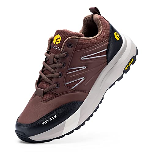 FitVille Extra weit Wanderschuhe Herren Wasserdicht Wanderhalbschuhe rutschfest Trekkingschuhe für alle Wetterbedingungen Outdoor Schuhe mit Fußgewölbestütze Braun 49 EU X-Weit FitVille Extra weit Wanderschuhe Herren Wasserdicht Wanderhalbschuhe rutschfest Trekkingschuhe für alle Wetterbedingungen Outdoor Schuhe mit Fußgewölbestütze Braun 49 EU X-Weit von FitVille