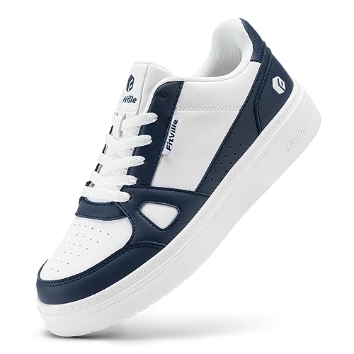 FitVille FlyRider Deluxe V1 breit Maenner Schnürer Sneaker atmungsaktiv Turnschuhe Fuer breiter Fuss hoher Spann Blau-Weiss Größe 40 von FitVille