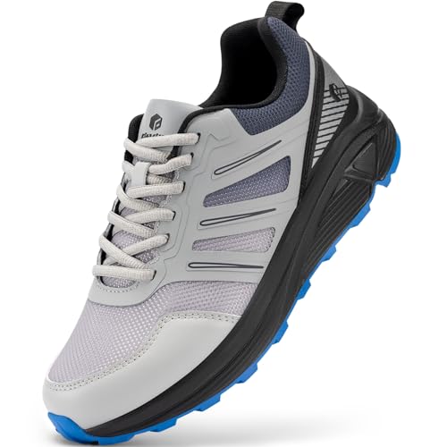 FitVille Laufschuhe Herren Extra Weite Traillaufschuhe Straßenlaufschuhe Breit Sneaker Leicht Sportschuhe Outdoor Schuhe Bequeme Fitnessschuhe Trekkingschuhe Graphite Waves 50 EU X-Weit von FitVille