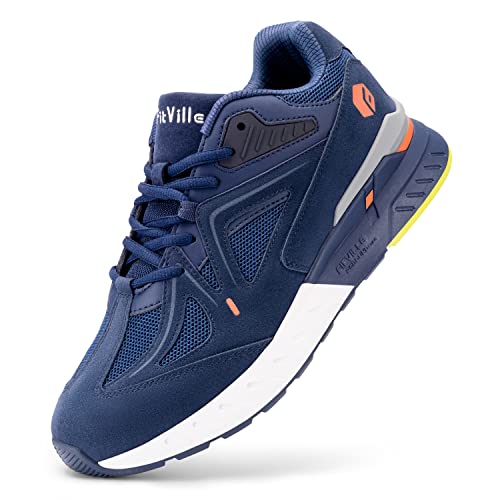 FitVille Laufschuhe Herren Extra Weite Turnschuhe Sportschuhe Breit Fitnessschuhe Bequeme Sneakers Schuhe für Plantarfasziitis Fußschmerzen Blau 45 EU X-Weit von FitVille