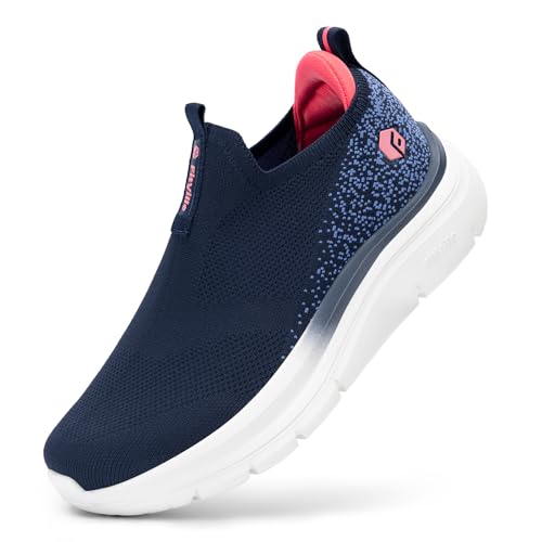 FitVille Orthopädische Sneaker weit mit Fußbett Damen Schuhe weit Slipper Atmungsaktiv Leicht Gesundheit Blau Schuhweite 37 von FitVille