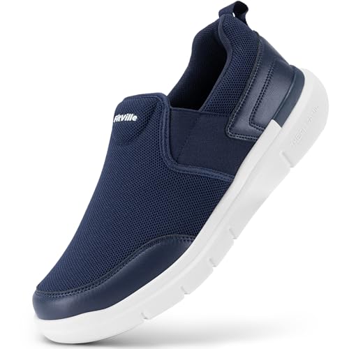 FitVille Slip On Sneaker Herren Extra Weite Turnschuhe rutschfest Walkingschuhe Breit Outdoor Schuhe Bequem Leichte Atmungsaktive Freizeitschuhe Mitternachtsblau 44.5 EU X-Weit FitVille Slip On Sneaker Herren Extra Weite Turnschuhe rutschfest Walkingschuhe Breit Outdoor Schuhe Bequem Leichte Atmungsaktive Freizeitschuhe Mitternachtsblau 44.5 EU X-Weit von FitVille