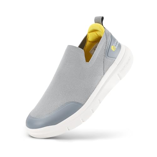 FitVille Slipper Herren breit Leichte Schuhe Herren Slip On Atmungsaktiv Weite Slipper Schuhe, Grau, 41 EU Weit von FitVille