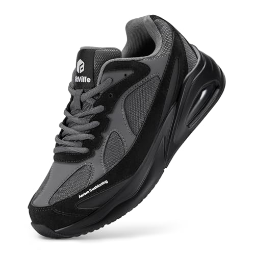 FitVille Sportschuhe Damen Extra Weite Sneaker mit Luftkissen Dämpfung Laufschuhe Atmungsaktiv Turnschuhe Leichte Joggingschuhe rutschfest Straßenlaufschuhe Walkingschuhe Schwarz 39.5 EU X-Weit von FitVille