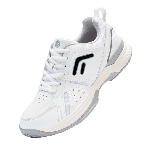 FitVille Tennisschuhe Damen Sneaker Weit Walking Schuhe Leicht Laufschuhe Bequeme Turnschuhe Atmungsaktiv Sportschuhe Dämpfung Freizeitschuhe rutschfest Weiß/Aschgrau 38.5 EU Weit von FitVille