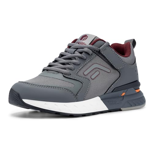 FitVille Walkingschuhe Damen Extra Breit Sportschuhe Leicht Atmungsaktive Turnschuhe Laufschuhe Bequeme Freizeitschuhe Sneakers für Breite Füße Plantarfasziitis Fußschmerzen,Dunkelgrau,38.5 EU,Weit von FitVille