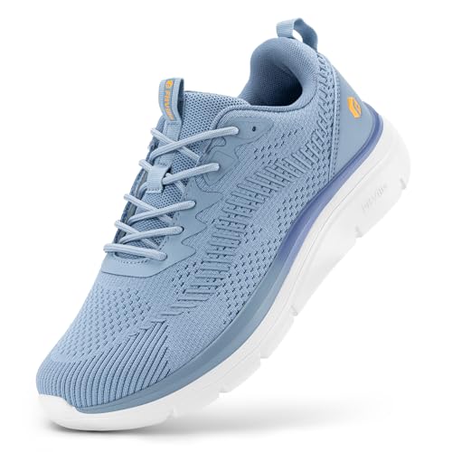 FitVille Walkingschuhe Herren Extra Weite Sneaker Atmungsaktive Laufschuhe Bequeme Sportschuhe für Breite Füße Himmel blau 49 EU X-Weit von FitVille