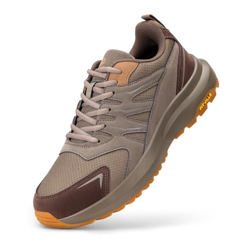 FitVille Wanderschuhe Herren Extra Breit Trekkingschuhe Outdoorschuhe rutschfeste Knöchel Bergschuhe Atmungsaktiv Leicht Walkingschuhe Weite Sneaker Hiking Shoes Braun 50 EU X-Weit von FitVille