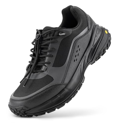 FitVille Wanderschuhe Herren Extra Breit Trekkingschuhe rutschfeste Outdoor Schuhe Atmungsaktiv Bergschuhe Leicht Walkingschuhe Weit Herren Sneaker Schwarz 44.5 EU Weit von FitVille
