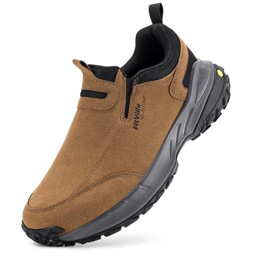 FitVille Wanderschuhe Herren Extra Breit Trekkingschuhe rutschfeste Outdoor Schuhe Atmungsaktiv Walkingschuhe Slip on Freizeitschuhe Weit Herren Sneaker mit Fußgewölbestütze Khaki 50 EU X-Weit FitVille Wanderschuhe Herren Extra Breit Trekkingschuhe rutschfeste Outdoor Schuhe Atmungsaktiv Walkingschuhe Slip on Freizeitschuhe Weit Herren Sneaker mit Fußgewölbestütze Khaki 50 EU X-Weit von FitVille