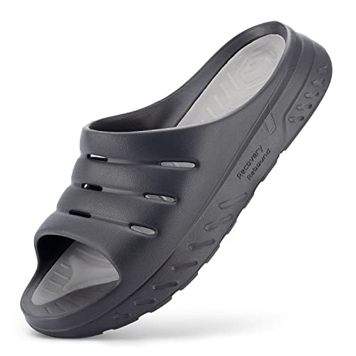 FitVille Weit Herren Badeschuhe Diabetiker Slippers Herren Sommer Orthopädischer Pantoletten für Briete Füße Schiebe-Sandalen Schwarz 41 EU Weit von FitVille