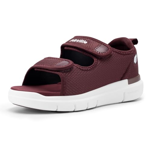 FitVille Weit Offene Diabetiker Sandalen Damen Orthopädische mit Klettverschluss Verstellbare Gesundheitsschuhe Verbandschuhe bei geschwollene Füße Reha-Schuhe Ödeme Hausschuhe Burgunderrot 42 EU Weit FitVille Weit Offene Diabetiker Sandalen Damen Orthopädische mit Klettverschluss Verstellbare Gesundheitsschuhe Verbandschuhe bei geschwollene Füße Reha-Schuhe Ödeme Hausschuhe Burgunderrot 42 EU Weit von FitVille