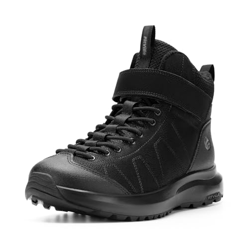 FitVille Winterstiefel Herren Extra Weit Winterschuhe mit Klettverschluss Rutschfeste Stiefel Bequeme Schneestiefel Warme Outdoor Boots Schwarz 46 EU Weit von FitVille