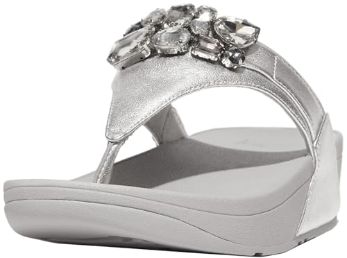 Fitflop Zehentrenner LULU JEWEL DELUXE Leather - silver, Größe:39 EU von Fitflop