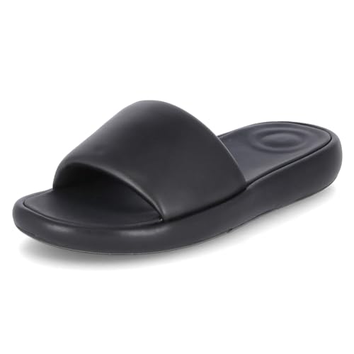 Fitflop - iQUSHION D-LUXE PADDED LEATHER SLIDES - black, Größe:39 EU von Fitflop