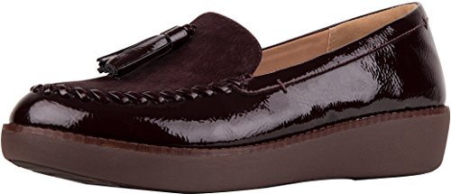 FitFlop Women's Paige Faux Pony Moccasin, Berry, Size 9 von Fitflop