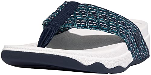 FitFlop Women's Surfa Geo-Webbing Toe-Post Sandal, Midnight Navy Mix, Size 5 von Fitflop