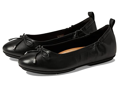 Fitflop Damen Allegro Bow Leder Ballerinas, Schwarz, 36 EU von Fitflop