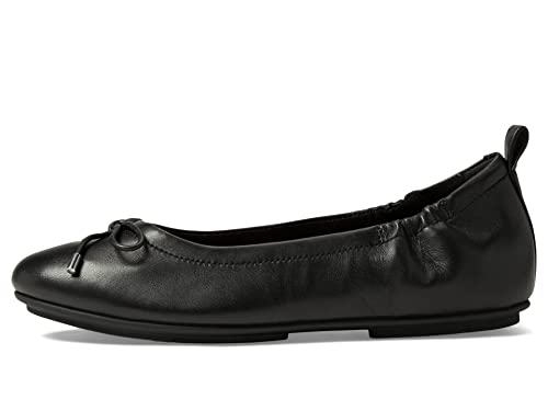 Fitflop Damen Allegro Bow Leder Ballerinas, Schwarz, 36 EU von Fitflop