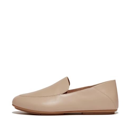 Fitflop Damen Allegro Crush-Back Leather Loafers Flacher Slipper, Latte Beige, 36.5 EU von Fitflop