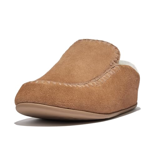 Fitflop Damen Chrissie Slipper mit Häkelnähten Hausschuh, Cashew, 37 EU von Fitflop