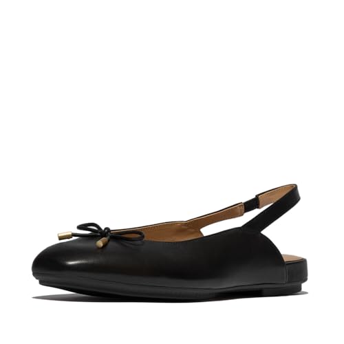 Fitflop Damen Delicato Bow Leather Slingbacks Ballerinas, Schwarz, 40 EU Schmal von Fitflop