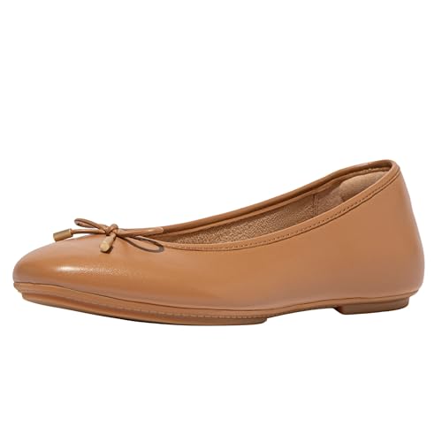 Fitflop Damen Delicato Bow Soft Leather Ballet Flats Ballerinas, Desert Tan, 39 EU Schmal von Fitflop