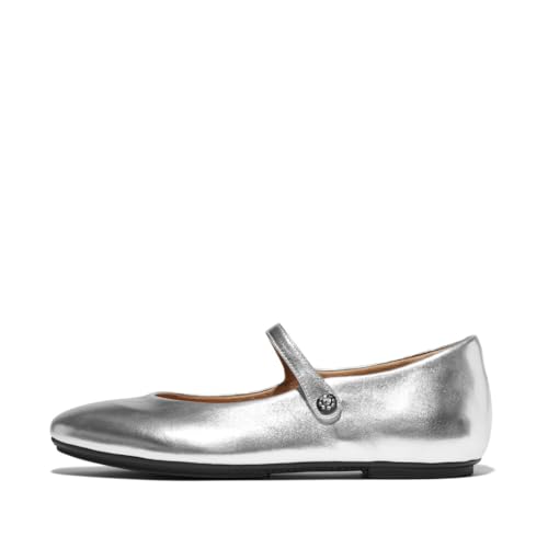 Fitflop Damen Delicato Crystal-Cluster Soft M/Leather Mary Jane Flat, Silber von Fitflop