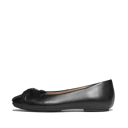 Fitflop Damen Delicato Soft-Twist Leather Ballet Flats Ballerinas, Schwarz, 41 EU von Fitflop
