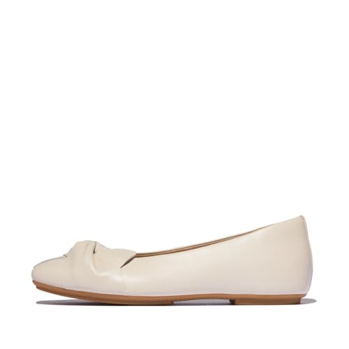 Fitflop Damen Delicato Soft-Twist Leather Ballet Flats Ballerinas, beige, 38 EU von Fitflop