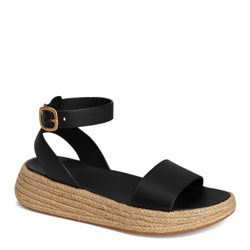 Fitflop Damen F-Mode Espadrille Leather Flatform a/Strap Sandale, Schwarz, 38 EU Fitflop Damen F-Mode Espadrille Leather Flatform a/Strap Sandale, Schwarz, 38 EU von Fitflop