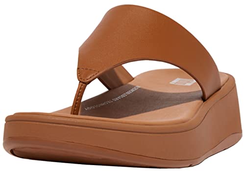 Fitflop Damen F-Mode Flatform Leder mit Zehensteg Sandale, Hellbraun, 37.5 EU von Fitflop