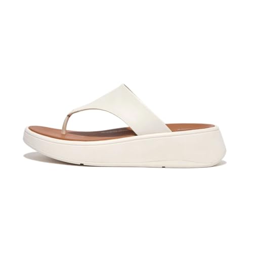 Fitflop Damen F Mode Flatform Toe Post Leder Cream Sandalen 37.5 EU von Fitflop