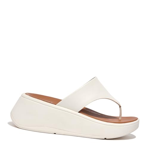 Fitflop Damen F Mode Flatform Toe Post Leder Cream Sandalen 38.5 EU von Fitflop