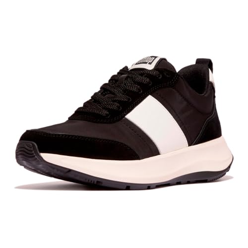 Fitflop Damen F-Mode Flow Flatform-Sneaker aus Stoff/Wildleder/Leder Schuh, Schwarz, 42.5 EU Fitflop Damen F-Mode Flow Flatform-Sneaker aus Stoff/Wildleder/Leder Schuh, Schwarz, 42.5 EU von Fitflop