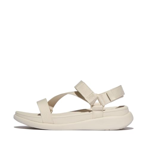 Fitflop Damen F-Mode Go ADJ. Webbing Flatform Z-Strap Sandale, beige, 43 EU von Fitflop