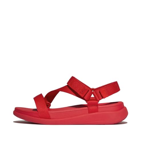 Fitflop Damen F-Mode Go ADJ. Webbing Flatform Z-Strap Sandale, rot, 40 EU von Fitflop