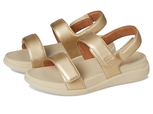 Fitflop Damen F-Mode Go Adjustable Flatform Back-Strap Sandale, Platin, 39 EU von Fitflop
