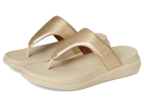 Fitflop Damen F-Mode Go Adjustable Flatform Toe-Post Sandale, Platin, 38 EU von Fitflop